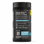 Back label of MuscleTech Clear Muscle featuring research highlights. The formula includes BetaTOR®, a free-acid HMB derived from leucine, in liquid clear softgels. Label cites results from a 12-week university study showing participants using Clear Muscle experienced greater muscle size, strength, and recovery support compared to placebo. Designed to support performance with research-backed ingredients.