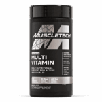 MuscleTech Platinum Multivitamin supplement bottle containing 90 tablets. Formulated with 18 vitamins and minerals, amino and herbal support blends to help active individuals meet daily nutritional needs.