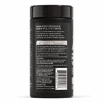 Back label of MuscleTech Platinum Multivitamin showing product description, usage directions, and scientific details. Highlights a high-performance multivitamin formula with 18 vitamins and minerals plus amino and herbal support for active individuals.