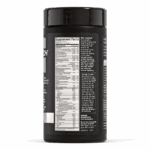 Back label of MuscleTech Platinum Multivitamin bottle showing detailed Supplement Facts panel, ingredient list, and safety information. Includes vitamin and mineral breakdown per serving and product usage warnings.