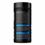 Side label of MuscleTech Platinum Muscle Builder container detailing the clinically backed formula with Peak ATP. Highlights benefits for increased strength, performance, and muscle pumps supported by scientific research.